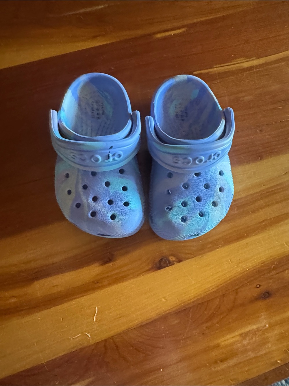CROCS Kids Classic Clog - Blue with Purple Tie-Dye